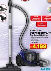 SAMSUNG VC07R302MVB/TR CYCLONE TOZ TORBASIZ SÜPÜRGE fiyat ve kampanya bilgisi